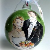Custom Painted Wedding Portrait Ornament
