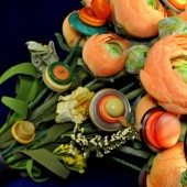 Orange Ranunculus Button Bouquet