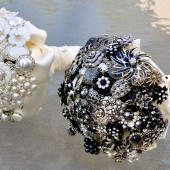 White & Black Brooch Bouquets