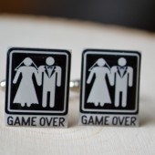bride and groom cufflinks