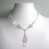 Divinity Freshwater Pearl, Clear Quartz and Sterling Silver Necklace