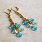 Droplet Czech Glass and 14K Gold-Plated Earrings