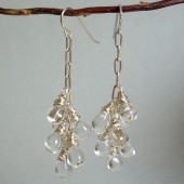 Droplet Glass and Sterling Silver Earrings