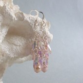 Glimmer Freshwater Pearl, Czech Glass and Sterling Silver Earrings