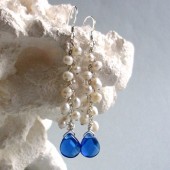 Glisten Freshwater Pearl, Crystallized Glass and Sterling Silver Earrings