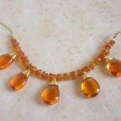 Glow Baltic Amber, Glass and 14K Gold-Filled Necklace