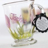 hand painted personalized mug for the bridesmaid