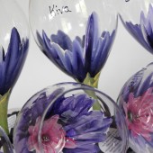 Custom design hand painted bridal party wine glasses
