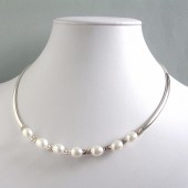 Limitless Freshwater Pearl and Sterling Silver Omega Necklace