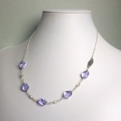 Pristine Czech Glass, Swarovski Crystal and Sterling Silver Necklace