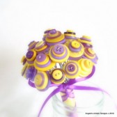 Purple & Yellow Button Bouquet