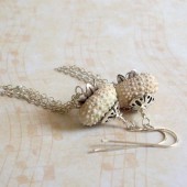 Shelter Sea Urchin Shell and Sterling Silver Earrings