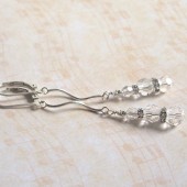 Twist Swarovski Crystal, Rhinestone and Sterling Silver Earrings