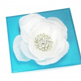 White Rhinestone Flowers Magnetic Shoe Clips