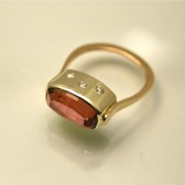 Modern Elegance, pink tourmaline and diamond ring