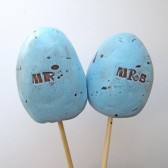 Blue Speckled Egss Cake Topper