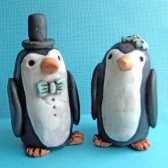 Penguins in Love Cake Topper