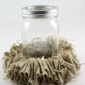 Burlap Candle Holder 