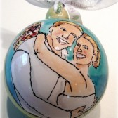 Custom Painted Wedding Portrait Ornament