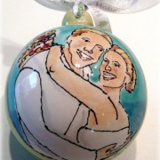 Custom Painted Wedding Portrait Ornament