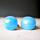 blue glass cufflinks 