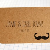 Mustache kraft escort cards