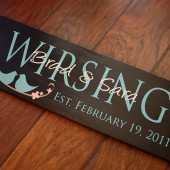 Custom Family Sign with Love Birds EMB-76