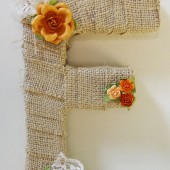 Burlap wrapped Initials