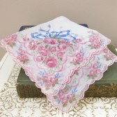 Vintage Handkerchief - Pink and Blue