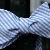 Light Blue Seersucker Bow Tie