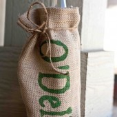 Personalized Burlap Bottle Bag