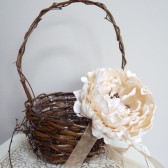 Flower girl basket  with ivory peony