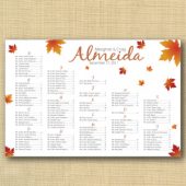 Falling Leaves Wedding Seating Chart
