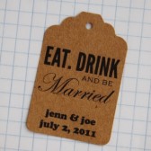 Eat, drink, be married favor tags
