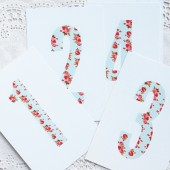 Vintage floral table numbers