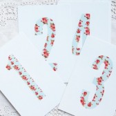Vintage floral table numbers