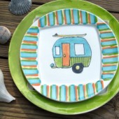 Hand Painted Beach Bound Salad Plate