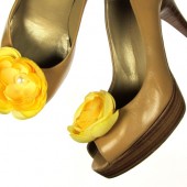 Yellow Magnetic Flower Shoe Clips