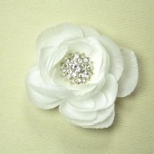 Magnetic White Ranunculus Flower Brooch