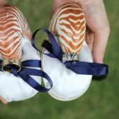 Double Ringer Bearer - Nautilus Shell Ring Bearer Pillows