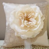 Ring Bearer Pillow - Ivory Satin and Lace