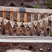 Small Burlap Just Married Bunting
