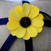 Burlap Ring Pillow with Sola Daisy