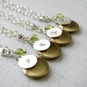 Personalized Vintage Locket Birthstone Bracelet