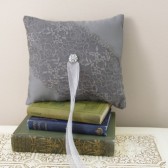 Gray ring bearer pillow - satin and lace