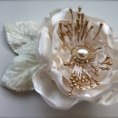 IvorGold Vintage Style Camellia Flower Fascinator 