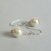 Balance Glass Pearl and Sterling Silver Earrings