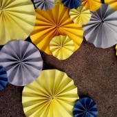 Yellow, Grey, Blue Pinwheels