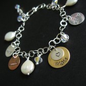 Pearl & Crystal Charm Bracelet