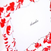 Red Floral Thank You Note